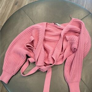 Zara Pink knit wrap top